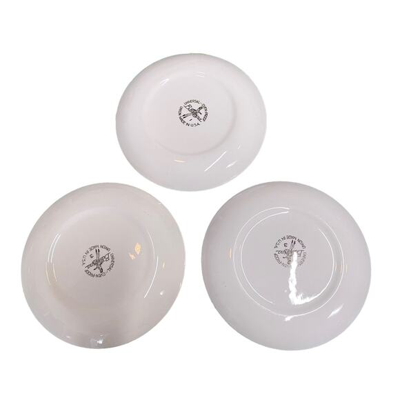 Vintage 50s Universal Ballerina pink rose dessert bread plates set of 3 - Picture 2 of 7